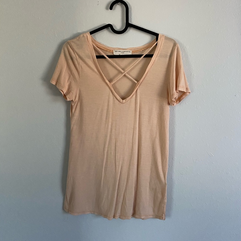 Urban Outfitters Light pink V-neck